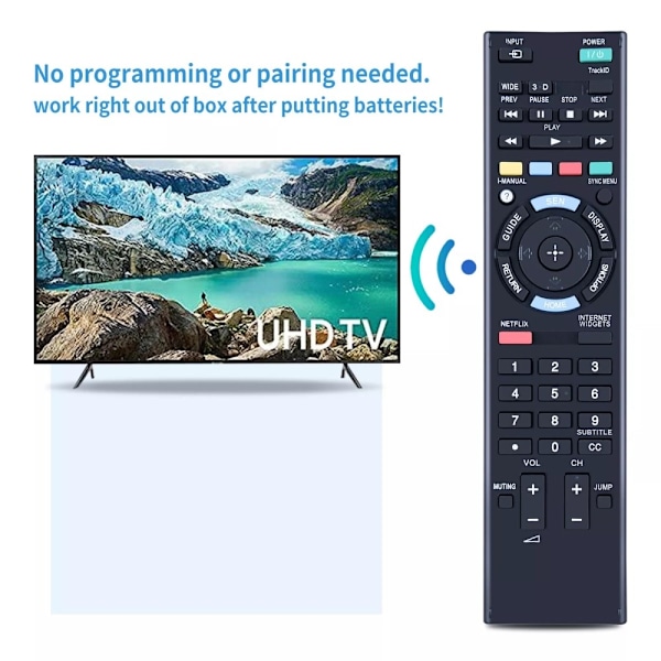 Fjernkontrollerstatning for RM-YD073 For Sony TV Black