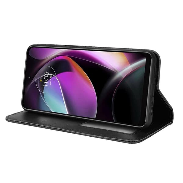 Wallet Stand Flip - telefonetui til Motorola Moto G 5G 2022 - Sort Black