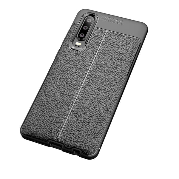 Litchi Coated Hard Plastic Casing Huawei P30 - Musta Black