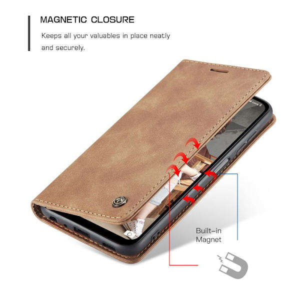 CASEME Retro Pung Taske til Samsung Galaxy A12 - Brun Brown