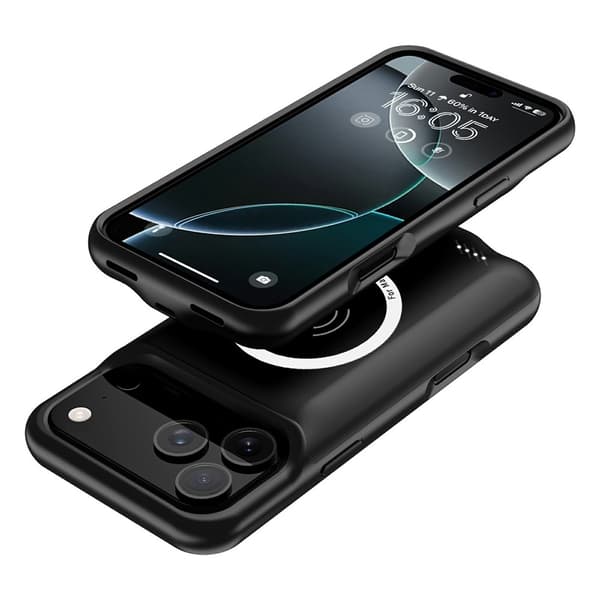 For iPhone 17 Pro Max 6000mAh oppladbart batterideksel Ladetui Powerbank Transparent