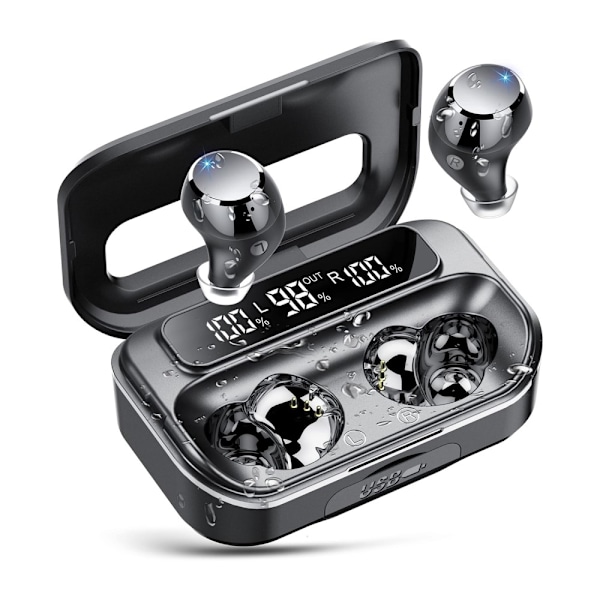 Q26 Bluetooth-hodesett Digital Display In-Ear trådløse hodetelefoner PowerBank-funksjon Black