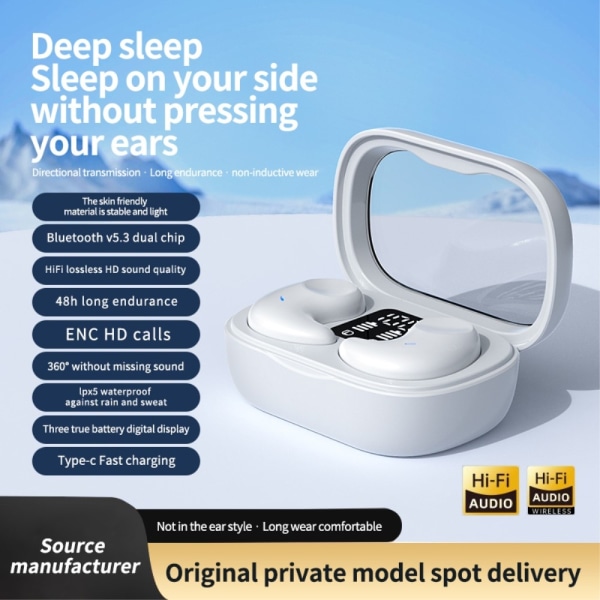 Sleep-hovedtelefoner I øret til at sove med Bluetooth - Sort Black