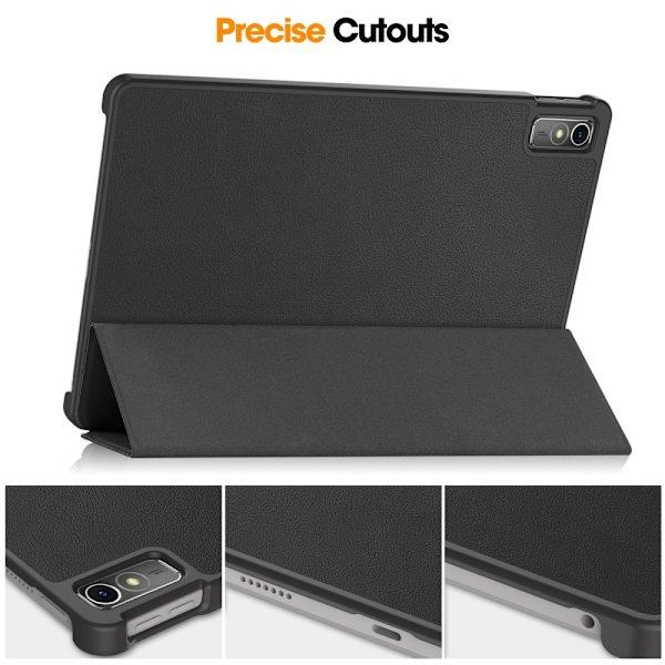 Til Lenovo Tab M10 5G Trifoldet Stativdæksel - Sort Black