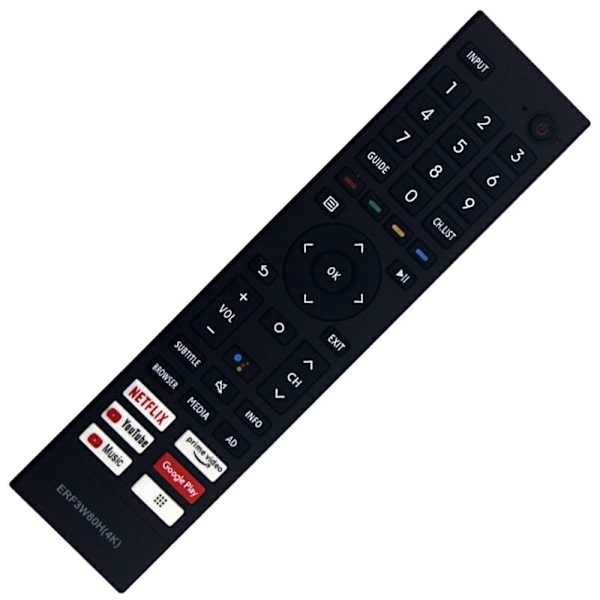 Fjärrkontroll Ersättning ERF3W80H För Hisense TV (Stöder inte röstfunktion) Svart