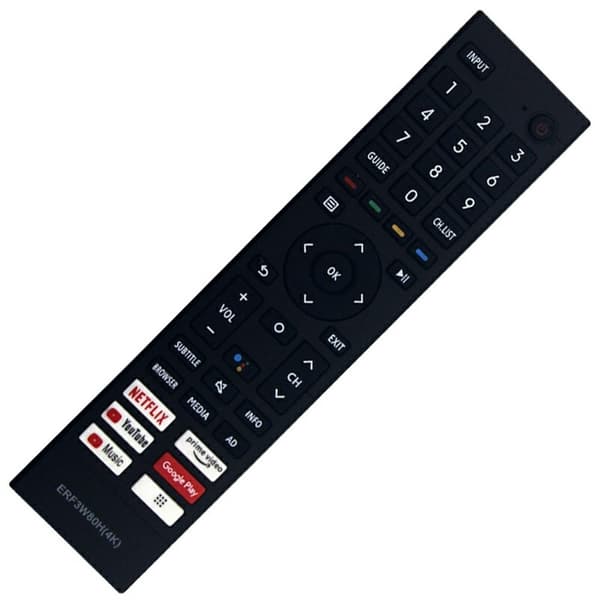 Fjernkontroll erstatning ERF3W80H for Hisense TV (støtter ikke talefunksjon) Black