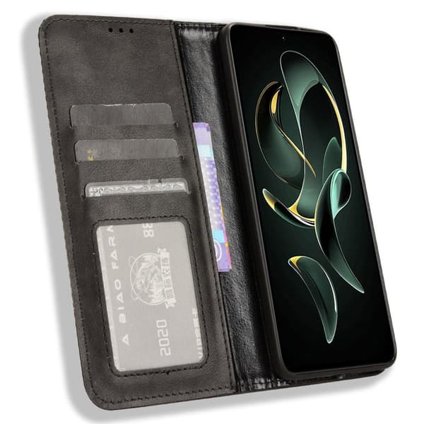 Wallet Stand Flip - telefonetui til Xiaomi 13T / 13T Pro - Sort Black