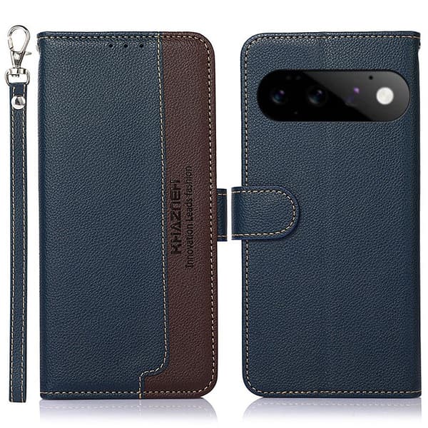 KHAZNEH Telefonlommebokdeksel med stropp til Google Pixel 11 og Pixel 11 Pro Blue