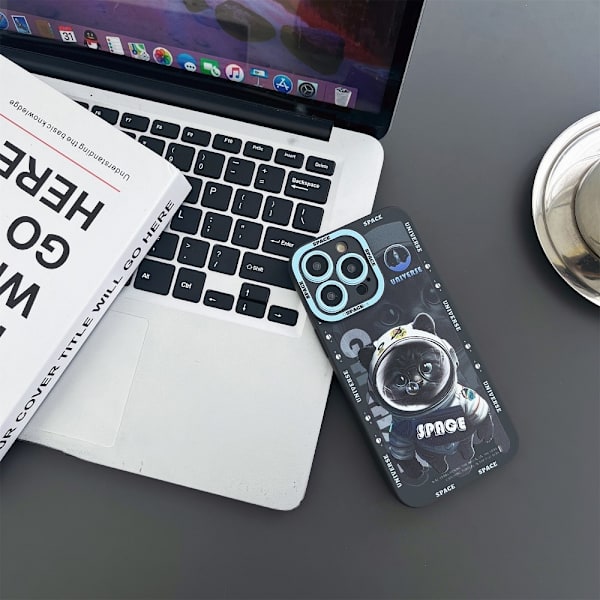 TPU telefonfodral Skal för iPhone 15 Fodral Katt - Svart Svart