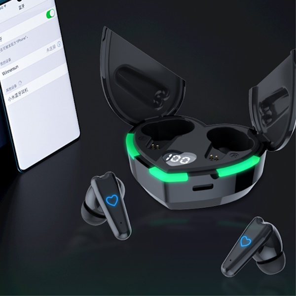 Bluetooth In - Ear hovedtelefoner + hjerteopladningsetui - Blå Blue