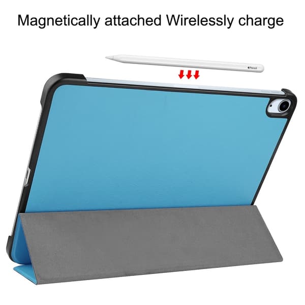 Til iPad Air 11 (2024) Etui Tre - fold Stativ Tablet Cover - LysBlå Light blue
