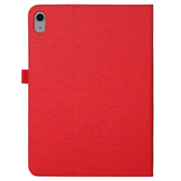 For iPad 10.9 (2022) Tablet Case Cover Cloth Texture - Pink Red