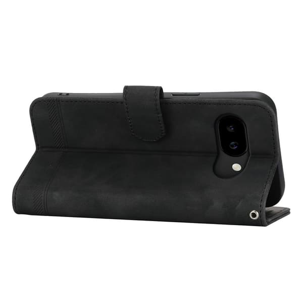 DIERFENG For Google Pixel 10a Wallet Case with Stand and Wrist Strap Black