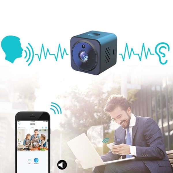 AS02 Mini Spy Camera Wireless Wifi IP Home Security Cam HD 1080P Svart