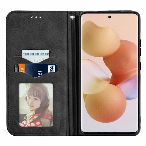Vintage Xiaomi 12 Plånboksfodral  - Svart Svart