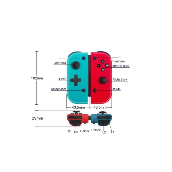 Nintendo Switch Peliohjaimelle Peliohjain Punainen+Sininen Joyco Blue