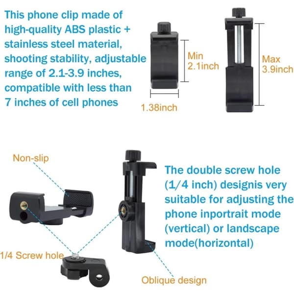 5-i-1 Tilbehør til actionkamera - Hodebåndsklemme osv. for GoPro Black
