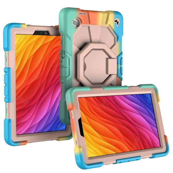 Till Samsung Galaxy Tab A11 Heavy Duty Armor skal Rainbow multifärg