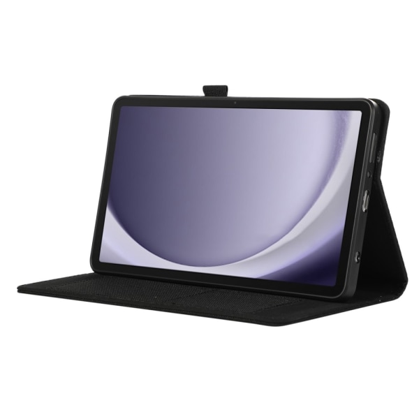 Samsung Galaxy Tab A9 Tabletetui Dækstofstruktur - Sort Black