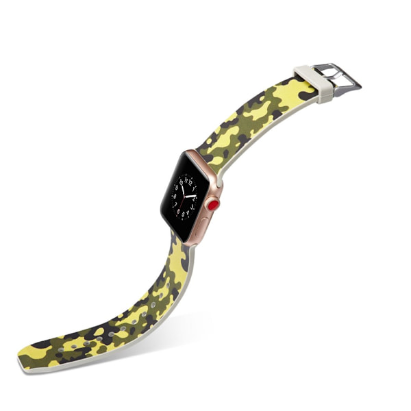 Silicone klockrem för Apple Watch 4 44mm, 3/2/1 42mm - Army Green Camouflage multifärg