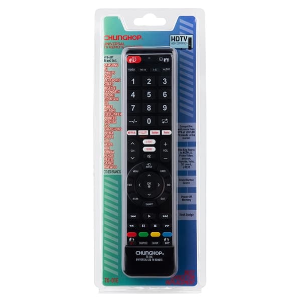 Fjernkontroll CHUNGHOP TX-01E Universal TV-fjernkontroll erstatning Black