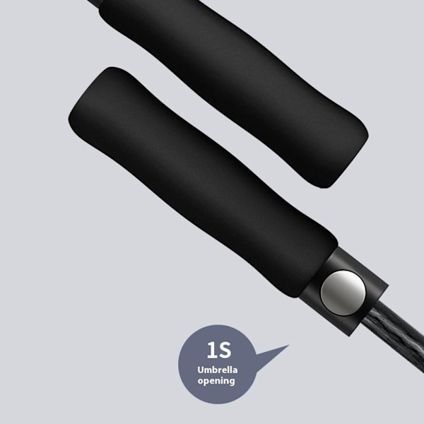 125cm dobbeltlags automatisk paraply Langt håndtag paraply med ærme Black