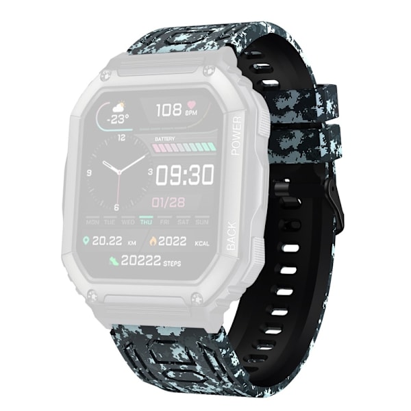 Armbånd til Garmin Fenix ​​​​7 / 7 Pro / 6 / 5 22 mm Silikone - Camouflage sort Black