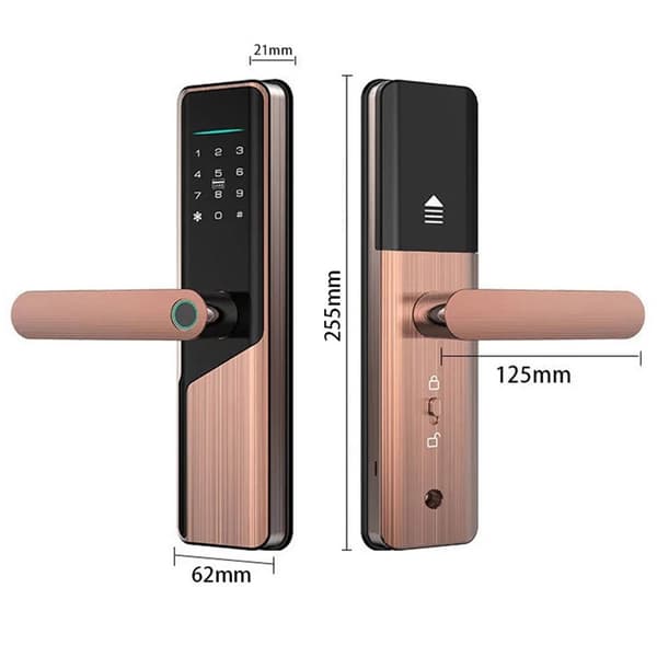 A1 Tuya WiFi Fingeravtryck Smart Dörrlås Dynamiska lösenord NFC Elektroniskt Lås Silver