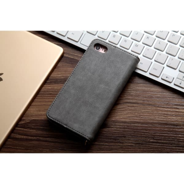 CMAI2 Litchi Lommebok - cover til iPhone 7/8/SE (2020) - Grå Grey
