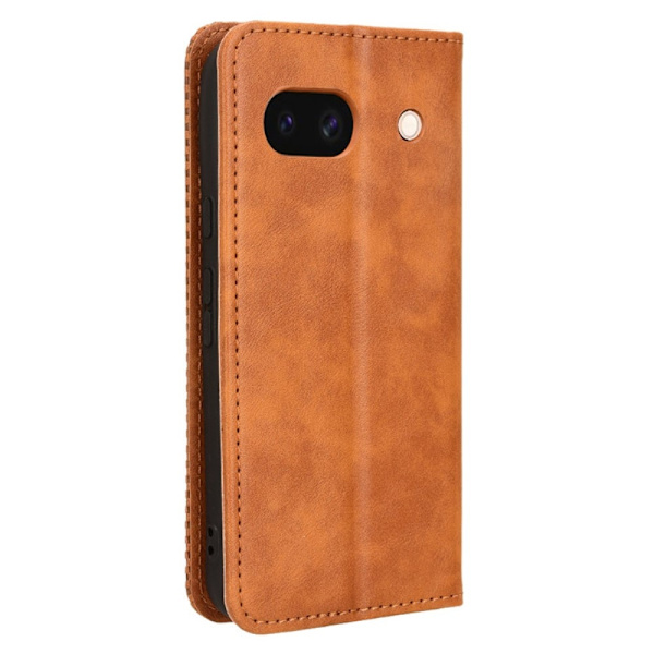 Til Google Pixel 8a Stand Phone Case Fuld Protection Pung Cover Brown