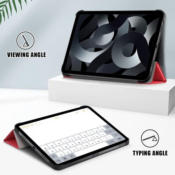 Apple iPad 10.9 2022 Slim Fit Trifoldbart Deksel - Rød Red
