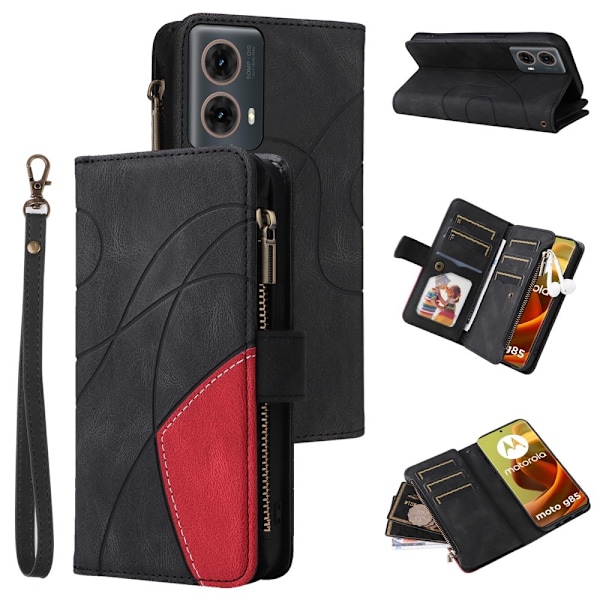 KT Multifunktion Series-5 Til Motorola Moto G85 Telefontaske Black