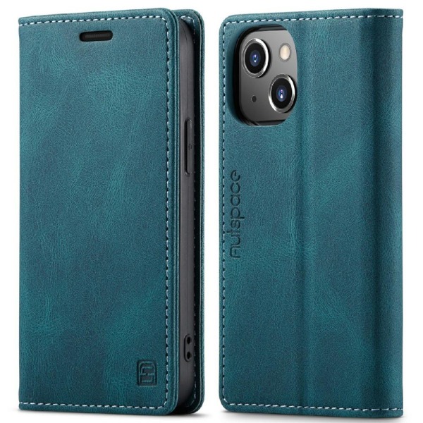 AUTSPACE A01 Lommebok-deksel iPhone 13 Mini - Blå Blue