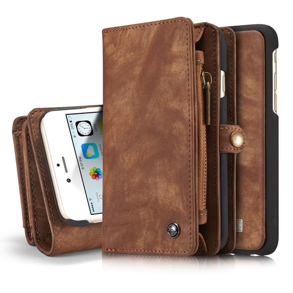 CASEME iPhone 6s 6 Retro Split Lommebok - cover i Lær - Kaffe Brown
