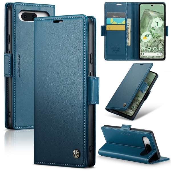 CASEME Retro Lommebok Etui for Pixel 8a Blue