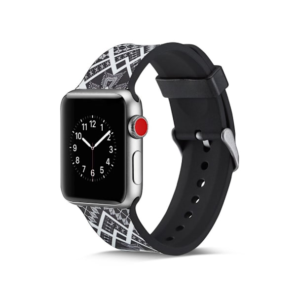 Silicone klockrem för Apple Watch 4 44mm, 3/2/1 42mm - Quadrangle multifärg