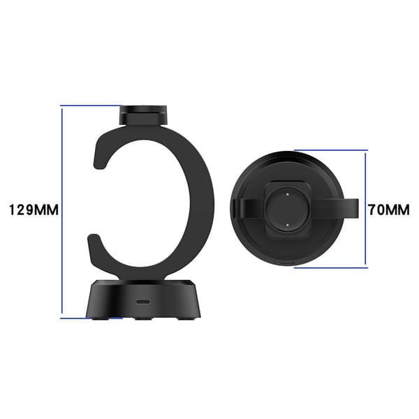 Oplader adapter til Huami Amazfit Active 2 Square / Active 2 / Bip 6 Black