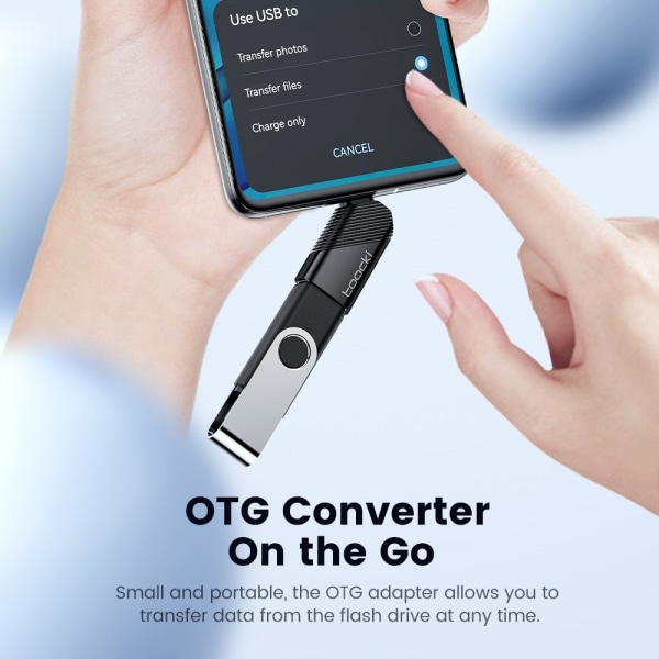TOOCKI USB-C hane USB 3.0 hona omvandlare 5 Gbps dataadapter Svart