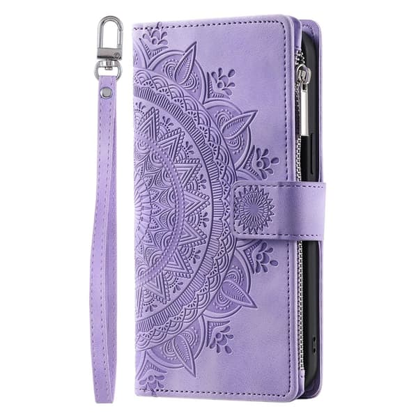 For Google Pixel 10 Pro XL  Lommebok Deksel Shell Mandala Blomstermønster Purple