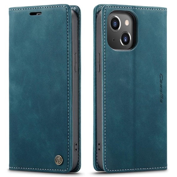 CASEME Retro lompakkokotelo iPhone 13 Prolle - Sininen Blue