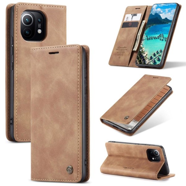 CASEME Retro lompakkokotelo Xiaomi Mi 11 - Ruskea Brown