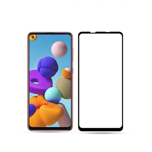 AMORUS Samsung Galaxy A21s Herdet Glass - Svart Transparent