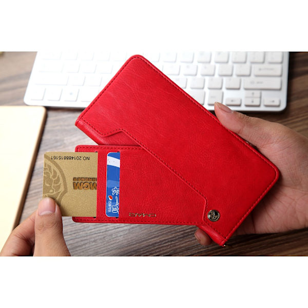 CMAI2 Litchi Lommebok - cover til iPhone 7 Plus - Rød Red