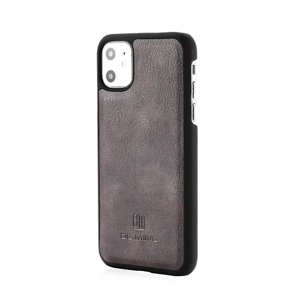 DG.MING iPhone 11 Split Läder Plånboksfodral - Coffee Brun