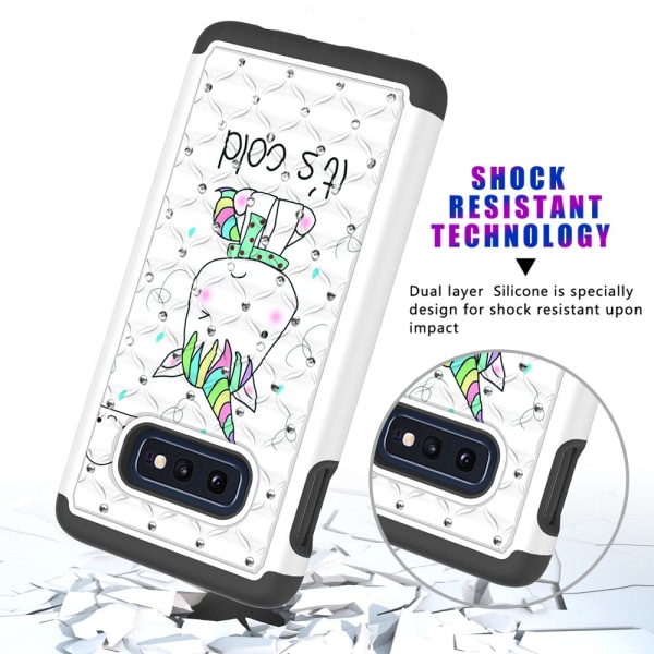Samsung Galaxy S10e Pattern PC TPU Phone Shell - Unicorn Black