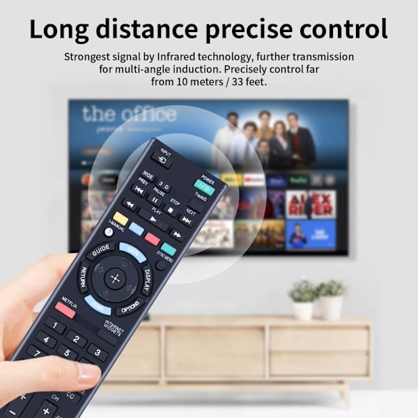 Fjernkontrollerstatning for RM-YD073 For Sony TV Black