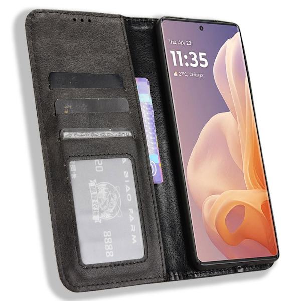 Til Motorola Moto G85 Case Wallet Case Shell Black