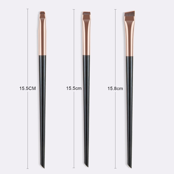 3kpl meikkisiveltimiä Eyeshadow Eyeliner Eyebrow Makeup - Musta + kulta Black