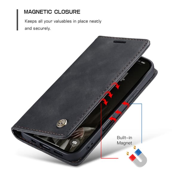 CASEME Retro lompakkokotelo iPhone 17 Black