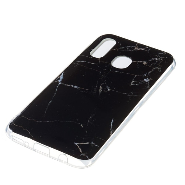 Marble Pattern IMD TPU Soft Back Case for Samsung Galaxy A40 - Style A Black